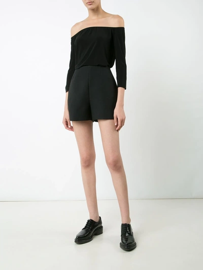 Norma Kamali Off Shoulder Jersey Top In Black