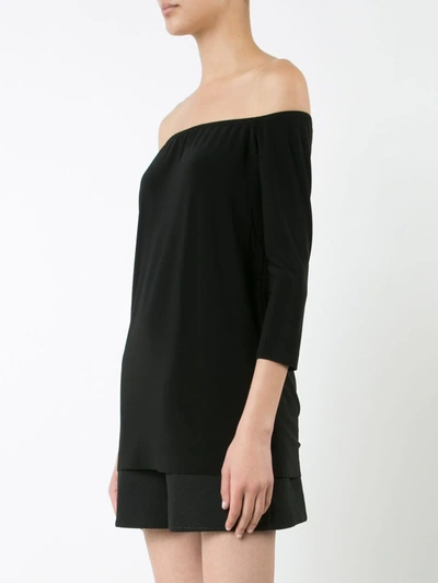 Shop Norma Kamali Off-the-shoulder Blouse In Black