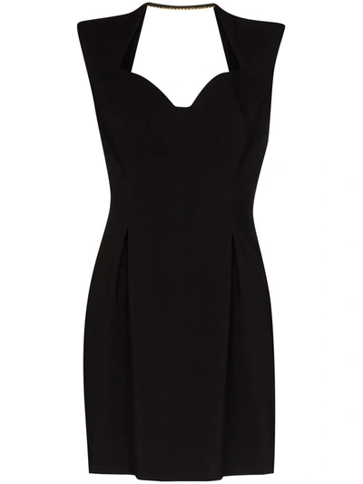 Shop Versace Sweetheart Neckline Mini Dress In Black