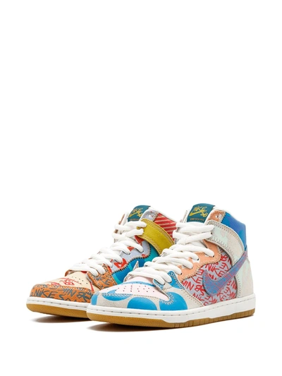 Shop Nike Sb Zoom Dunk High Premium "what The Dunk '17" Sneakers In Multicolour