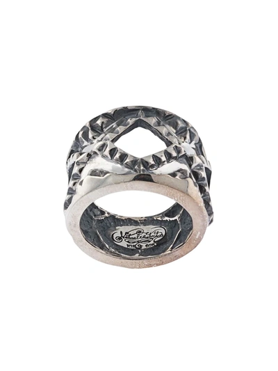 Shop Natural Instinct Chunky Cut-out Detail Ring In Silver