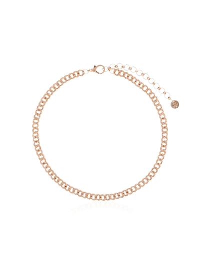 Shay 18k Rose Gold Mini Link Diamond Necklace In Gold