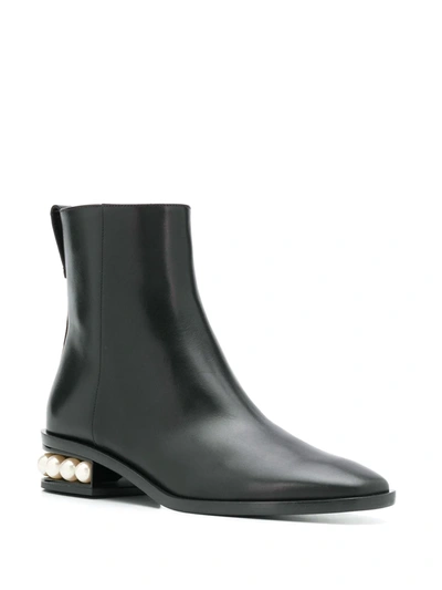 Shop Nicholas Kirkwood Casati Pearl-embellished Ankle Boots In Black