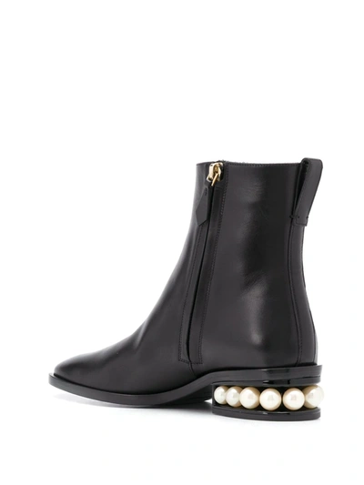 Shop Nicholas Kirkwood Casati Pearl-embellished Ankle Boots In Black