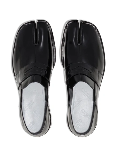 Maison Margiela 20mm Tabi Brushed Leather Loafers In Black