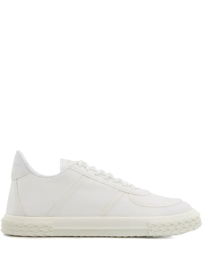 Shop Giuseppe Zanotti Low Top Ridged Sole Sneakers In White