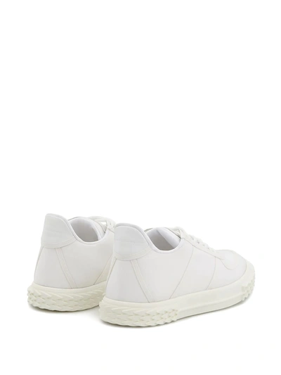 Shop Giuseppe Zanotti Low Top Ridged Sole Sneakers In White
