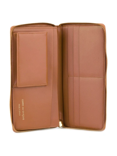 Shop Comme Des Garçons Leather Continental Wallet In Brown