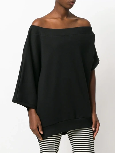 Shop Ioana Ciolacu Off-the-shoulder Sweatshirt In Black