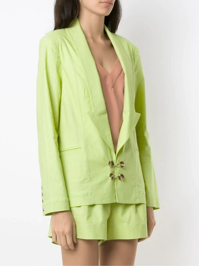 Olympiah Bryone Plunge Blazer In Green