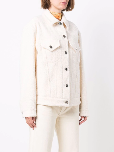 Shop Jacob Cohen Textured Wool Jacket In Neutrals