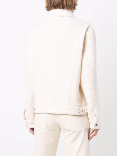 Shop Jacob Cohen Textured Wool Jacket In Neutrals