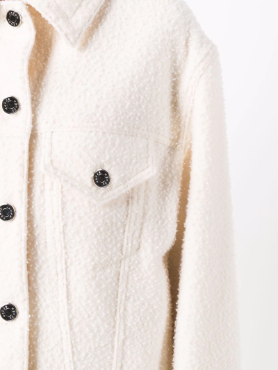 Shop Jacob Cohen Textured Wool Jacket In Neutrals