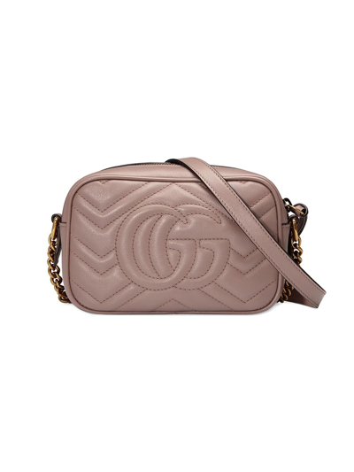 Shop Gucci Mini Gg Marmont Crossbody Bag In Pink