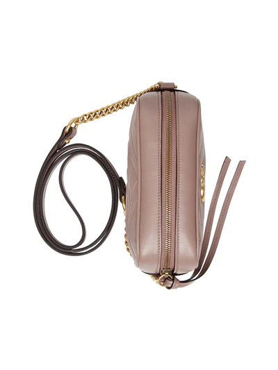 Shop Gucci Mini Gg Marmont Crossbody Bag In Pink