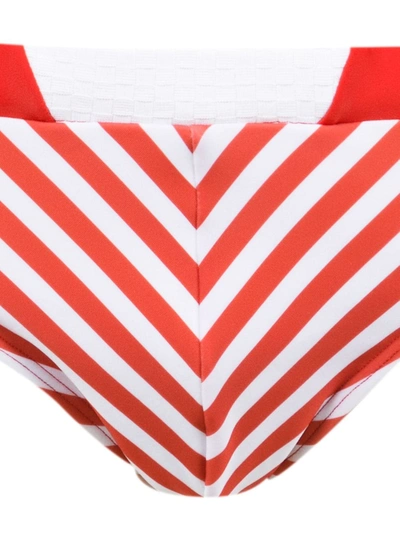 Shop Amir Slama Striped Swim Briefs In Red