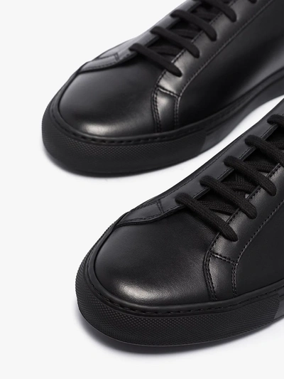 COMMON PROJECTS BLACK ACHILLES LEATHER LOW-TOP SNEAKERS - 黑色