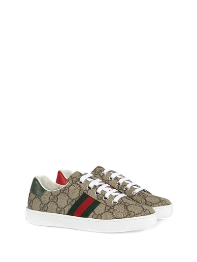 Gucci New Ace Gg Tennis Shoe, Toddler/kids In Beige | ModeSens