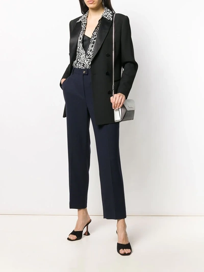 Shop Ferragamo High-waisted Trousers In Blue