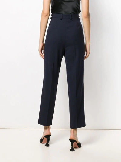 Shop Ferragamo High-waisted Trousers In Blue