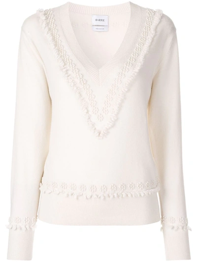 Shop Barrie Romantic Timeless Cashmere V Neck Pullover In Neutrals