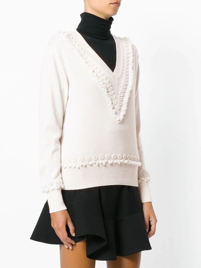 Shop Barrie Romantic Timeless Cashmere V Neck Pullover In Neutrals