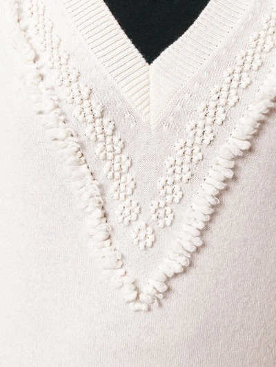 Barrie Romantic Timeless Cashmere V Neck Pullover In Neutrals