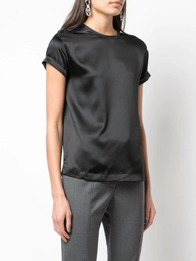 Brunello Cucinelli Sleeveless Top With Relaxed Fit And Satin In Black