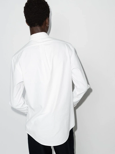 Polo Ralph Lauren Slim Fit White Cotton Shirt With Embroidered Logo In White