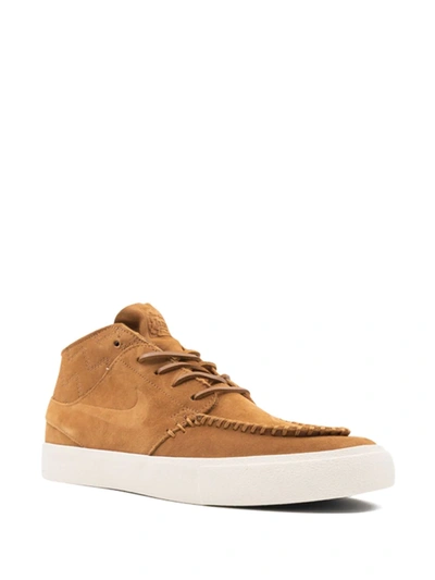 Shop Nike Sb Zoom Stefan Janoski Mid Crafted Sneakers In Brown