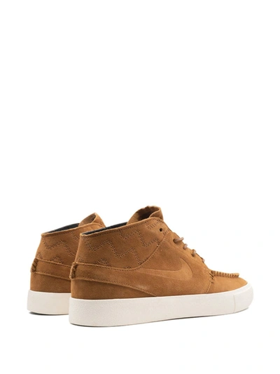 Shop Nike Sb Zoom Stefan Janoski Mid Crafted Sneakers In Brown
