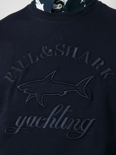 Shop Paul & Shark Embroidered Logo Sweatshirt In Blue