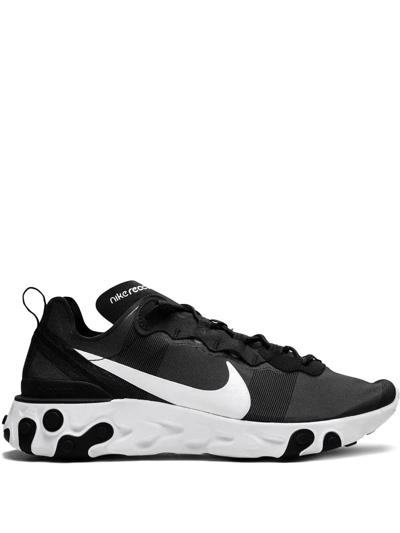 Shop Nike React Element 55 "black/white" Sneakers