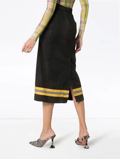 Calvin Klein 205w39nyc High-waist Reflective Stripe Midi Skirt In Black