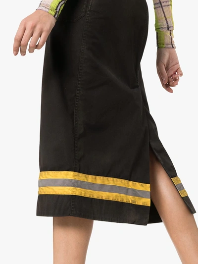 Shop Calvin Klein 205w39nyc High-waist Reflective Stripe Midi Skirt In Black