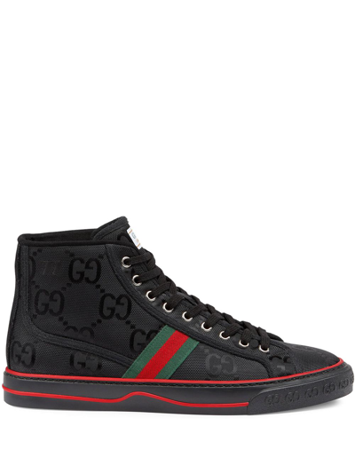 Gucci Men's Off The Grid High-Top Sneakers - Black Berry - Size 7