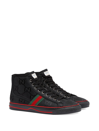 Shop Gucci Tennis 1977 High-top Sneakers In Black