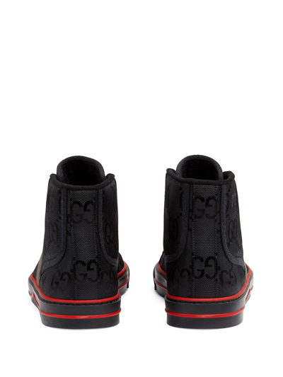 Shop Gucci Tennis 1977 High-top Sneakers In Black