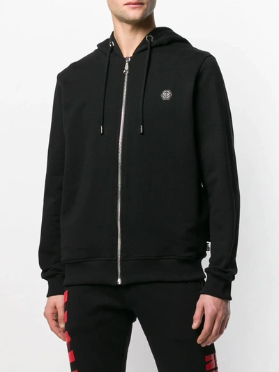 Shop Philipp Plein Embellished Skull Hoodie In Black