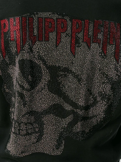 Shop Philipp Plein Embellished Skull Hoodie In Black