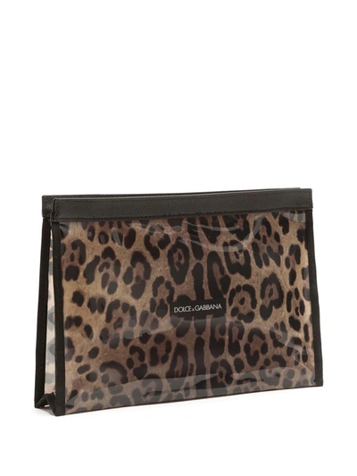 Shop Dolce & Gabbana Leopard-print Triangle Bikini Top In Neutrals