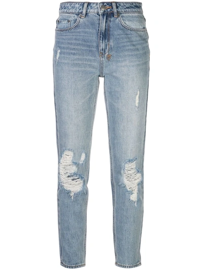 Shop Ksubi Distressed Skinny Jeans In Blue