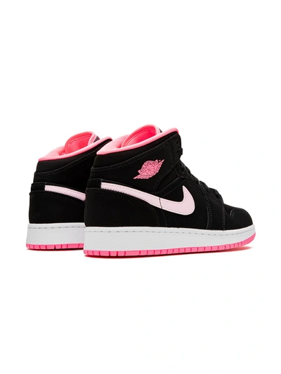 Shop Jordan Air  1 Mid "black Digital Pink" Sneakers
