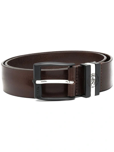 Shop Diesel Distressed-effect Leather Belt In Brown