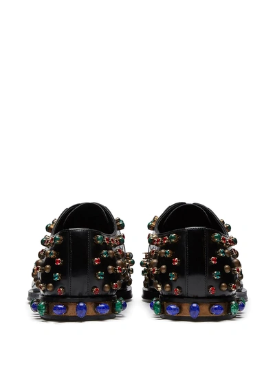 Shop Dolce & Gabbana Crystal-embellished Derby Shoes In Black