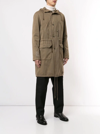 Pre-owned Raf Simons 2003 Aw Saville Fishtail Parka Coat In Brown