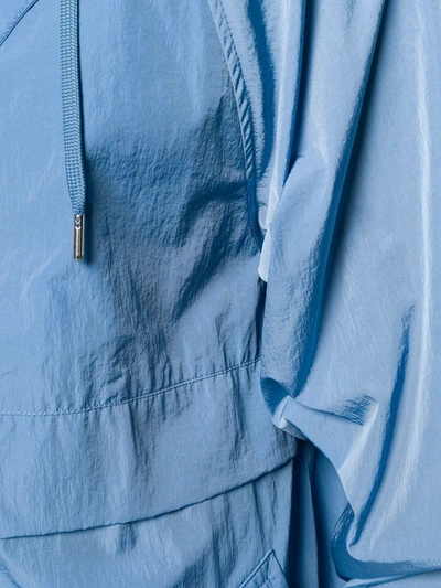 Shop Ami Alexandre Mattiussi Long Hooded Windbreaker In Blue