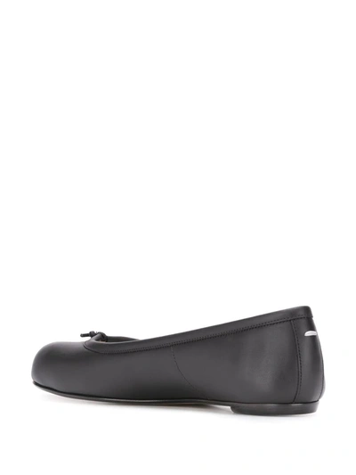 Shop Maison Margiela Tabi Leather Ballerina Shoes In Black