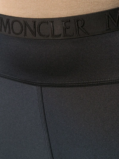 Shop Moncler Skinny Fit Cropped Trousers In Black