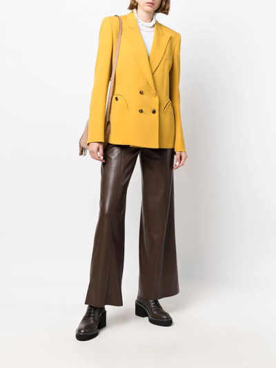 Shop Blazé Milano Belle Charmer Double-breasted Blazer In Yellow